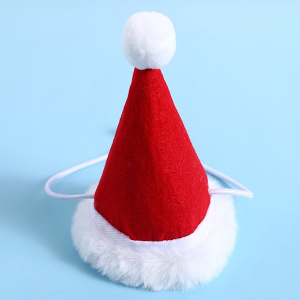 Χριστουγεννιάτικο Καπέλο Σκύλου Γάτας Y10cm Ø7cm Κόκκινο