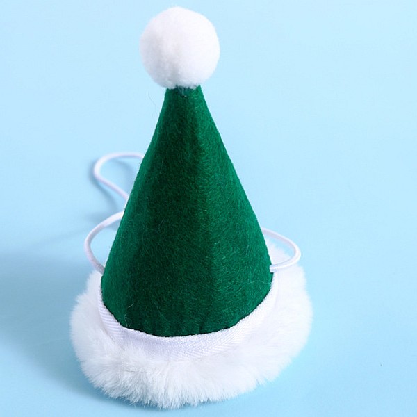 Χριστουγεννιάτικο Καπέλο Σκύλου Γάτας Y10cm Ø7cm Πράσινο
