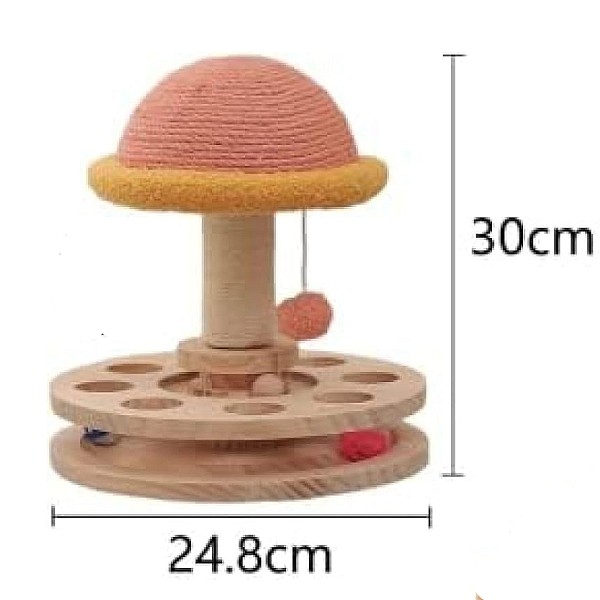 Γατόδεντρο Ροζ Κίτρινο Με Παιχνίδι 24.8 * 24.8 * 30cm