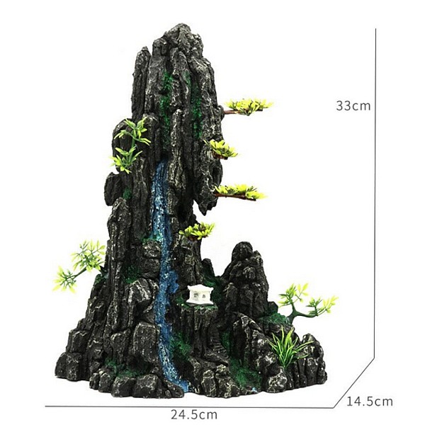 Διακοσμητικό Ενυδρείου Βράχος Με Καταρρακτη 24,5x14,5xY33cm