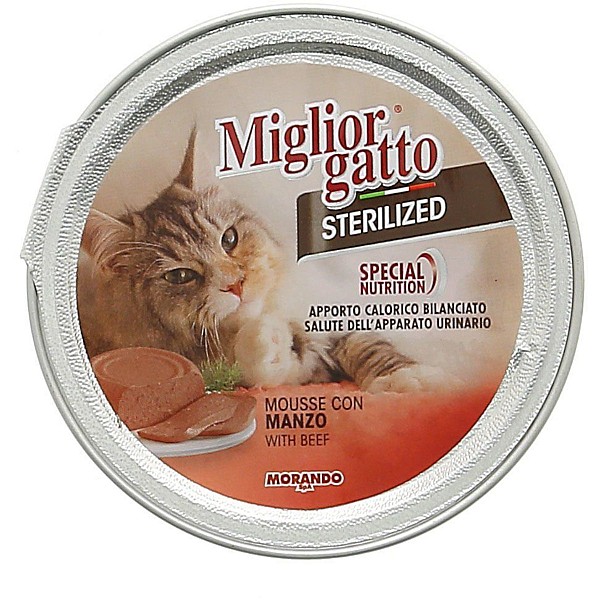 MIGLIOR GATTO Μους Βοδινό Για Στειρωμένες Γάτες 85gr