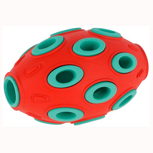 KERBL Παιχνίδι Σκύλου Rugby ToyFastic Γεμίζει Λιχουδιές Κόκκινο/turquoise, 12 x 7,5 cm