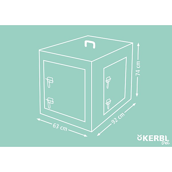 KERBL Μεταλλικό Κλουβί Σκύλου 2 Πόρτες 92 x 63 x 74 cm Τετράγωνο