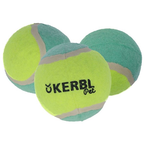 KERBL Παιχνίδι Σκύλου Σετ 3 Μπάλες Τένις 6,5εκ Κίτρινο Τουρκουάζ