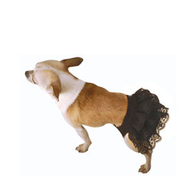 Βρακάκι Υγιεινής Ρυθμιζόμενο με Μαύρη Δαντέλα Κυματιστή Για την Περίοδο της Σκυλίτσας Σας 30-34cm