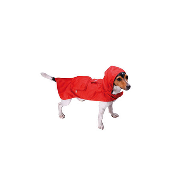 Αδιάβροχο Σκύλου Με Τσέπες Χρώμα Κόκκινο Μέγεθος S Μήκος 30εκ.