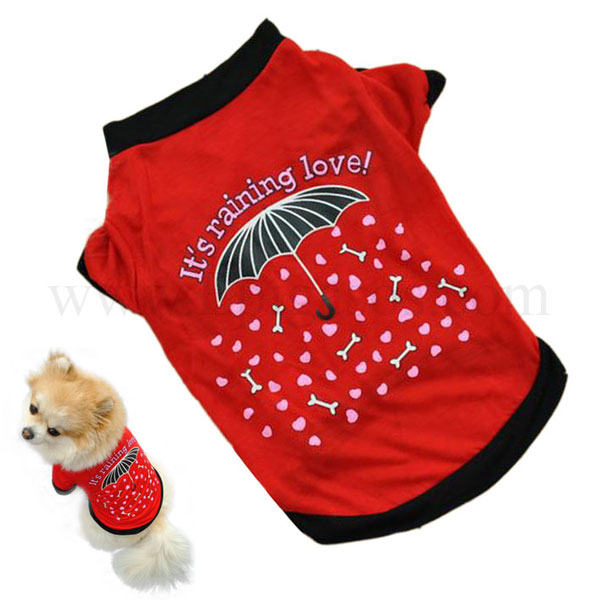 T Shirt Σκύλου / Γάτας It's Raining Love! 36cm