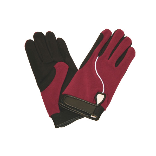 Γάντια Ιππασίας FleecTec Μέγεθος XL Χρώμα Μπορντό / Μαύρο