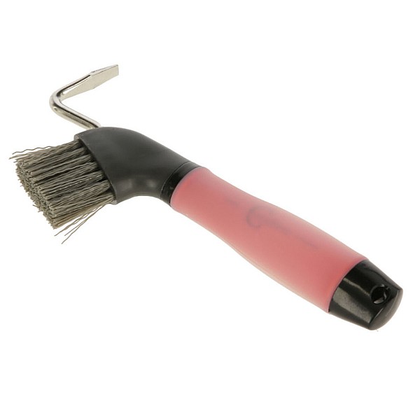 KERBL Covalliero Hoof pick with gel handle and brush  red / black