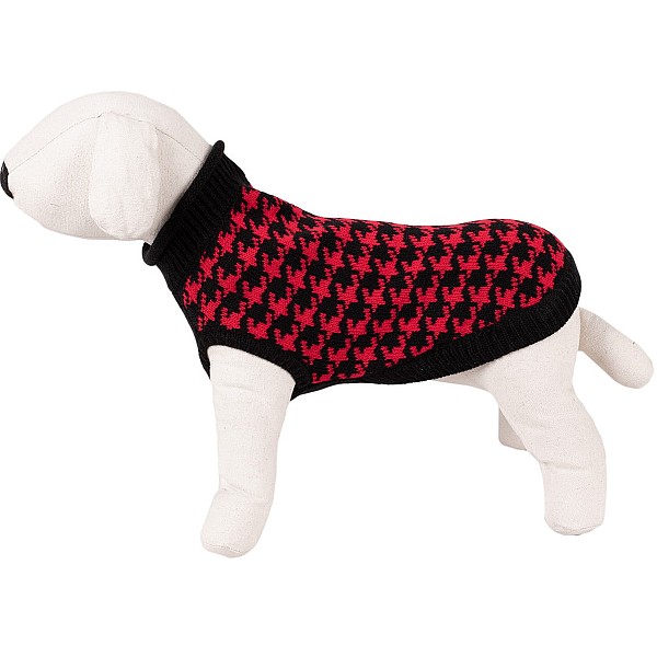 Πουλόβερ Σκύλου Κόκκινο Μαύρο 40cm