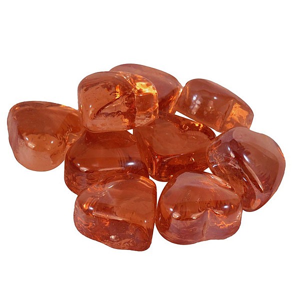 Διακοσμητικό Χαλίκι Ενυδρείου Γυάλινες Καρδιές amber 300 g