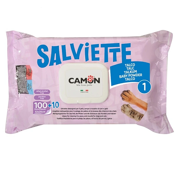 Camon Μαντηλάκια Καθαρισμού 32x20cm 110τεμ Multi Use Baby Powder 