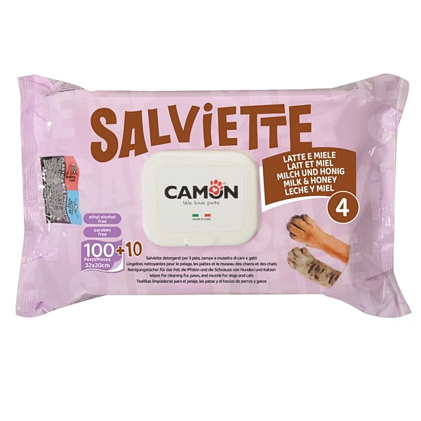 Camon Μαντηλάκια Καθαρισμού 32x20cm 110τεμ μέλι γάλα 