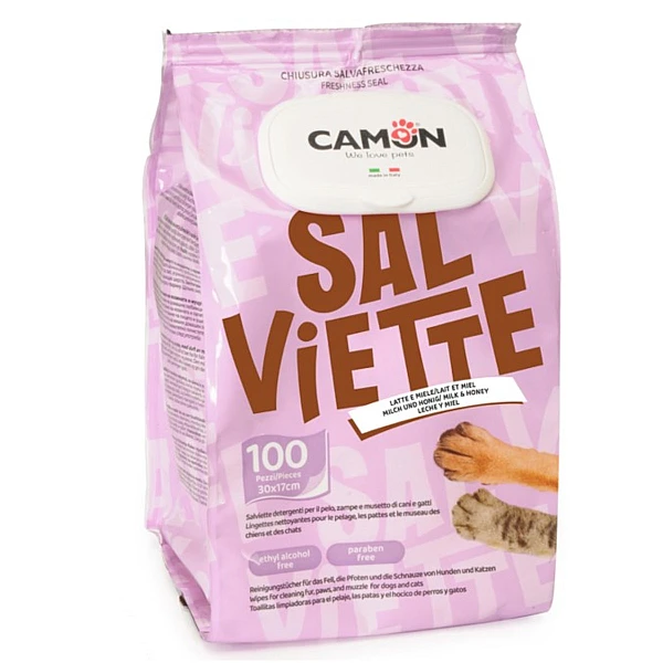 Camon Μαντηλάκια Καθαρισμού 30x17cm Latte & Miele με άρωμα μέλι γάλα 100τεμ