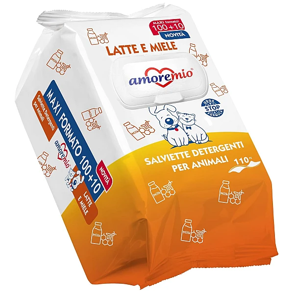 Amore Mio Μαντηλάκια Καθαρισμού 30x20cm Latte & Miele με άρωμα μέλι γάλα 110τεμ