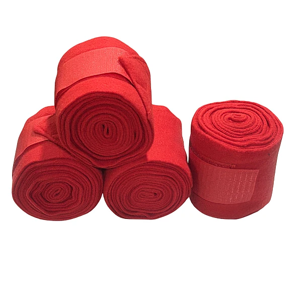 Epigasos Επίδεσμοι Αλόγου Fleece 4 τεμ Μήκος 3m Πλάτος 10cm Κόκκινοι