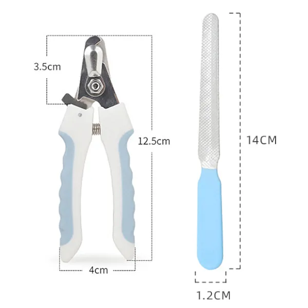 Νυχοκόπτης 12,5cm Και Λίμα 14cm για Σκύλους / Γάτες Μπλέ