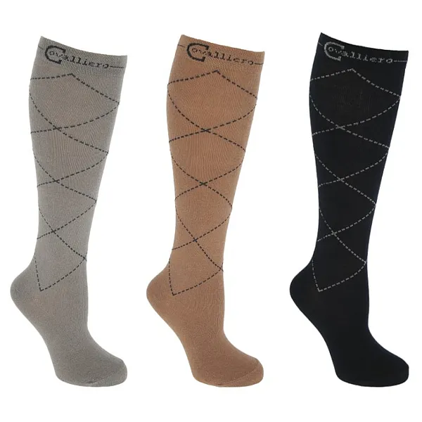 KERBL Κάλτσες Ιππασίας Karo 3 ζευγάρια navy/stone wood 34 - 36