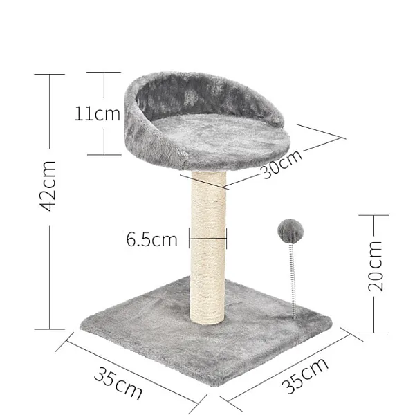 Γατόδεντρο Γκρι / Άσπρο 35*35*Υ42cm