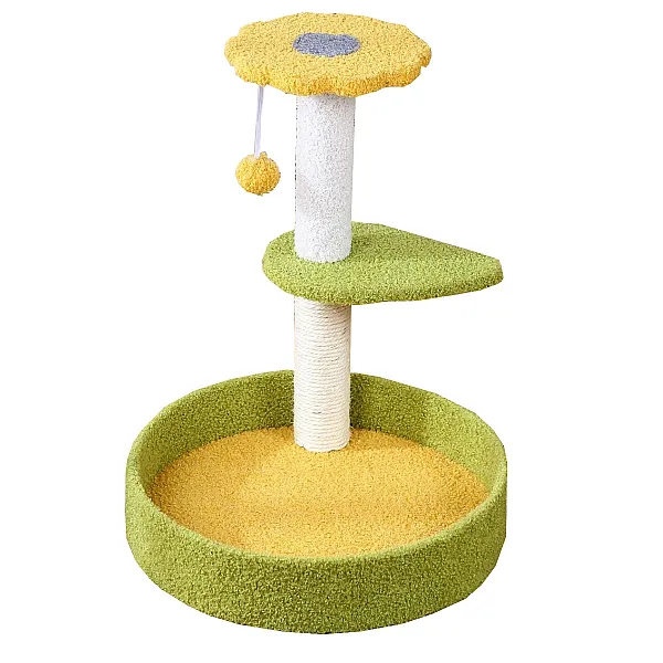 Γατόδεντρο Ηλιοτρόπιο 40*40*Y44cm Κίτρινο Λαχανί