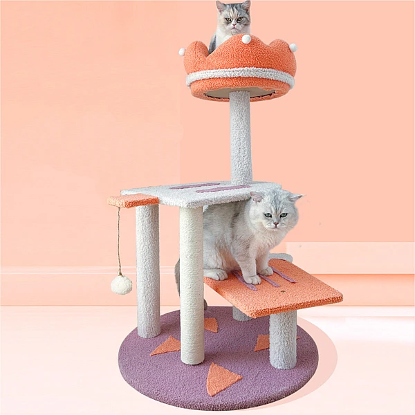 Γατόδεντρο Πορτοκαλί / Μοβ/ Άσπρο 60*60*Υ100cm
