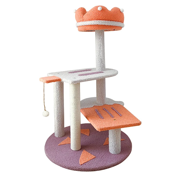 Γατόδεντρο Πορτοκαλί / Μοβ/ Άσπρο 60*60*Υ100cm