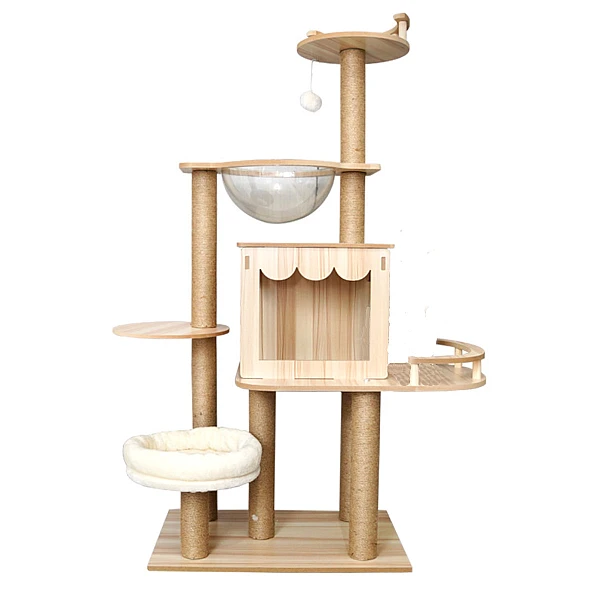 Γατόδεντρο με Ξύλινο Σπιτάκι 55 * 40 * 132cm