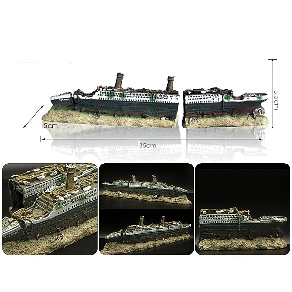 Epigasos Διακοσμητικό Ενυδρείου Τιτανικος 35x5xY8.5cm