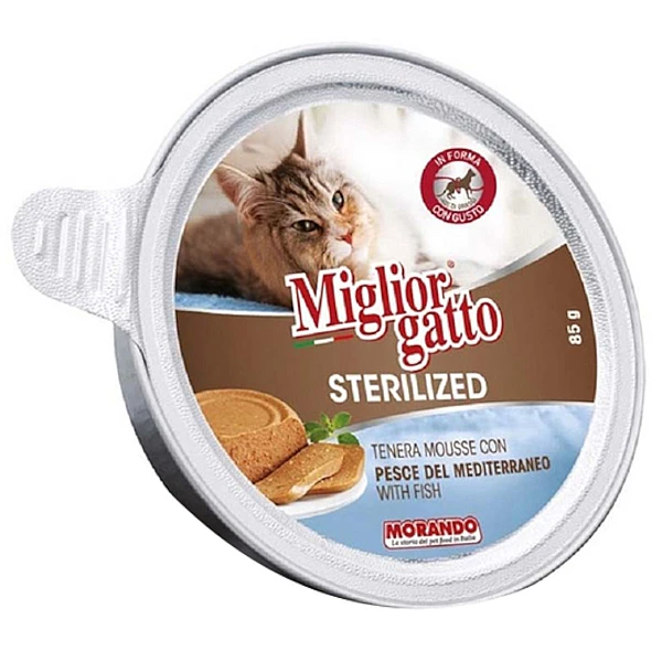 MIGLIOR GATTO Μους Για Στειρωμένες Γάτες ψάρι 85gr