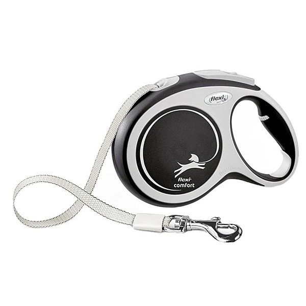 Flexi Leash New Comfort M 5m Ταινία , max 25kg, Μαύρο