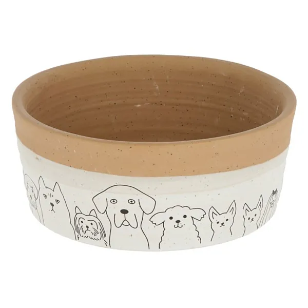 KERBL Κεραμικό Μπολ Σκυλου Hungry  1750 ml white / brown