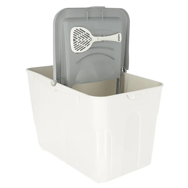 KERBL Κλειστή Τουαλέτα Γάτας  grey/White, 56 x 39 x 38.5 cm, with Scoop