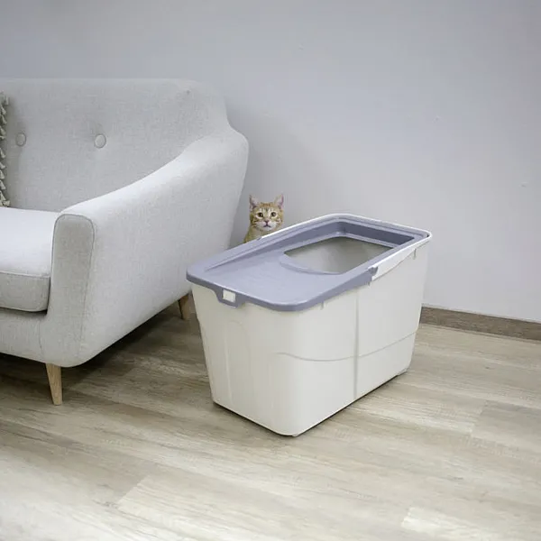 KERBL Κλειστή Τουαλέτα Γάτας  grey/White, 56 x 39 x 38.5 cm, with Scoop