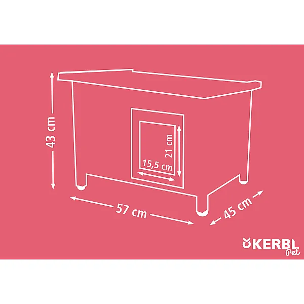 kerbl Σπίτι Γάτας / Μικρόσωμο Σκυλάκι Rustica 57 x 45 x Υ43cm