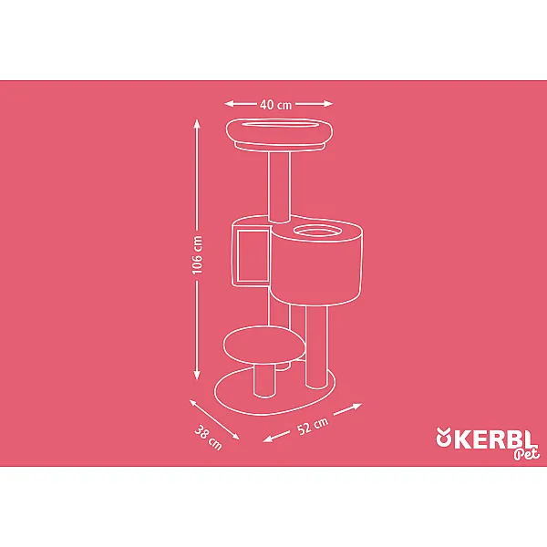 KERBL Ονυχοδρόμιο Fridolin Φτιαγμένο από Τσόχα Γκρι 55x52xΥ106cm