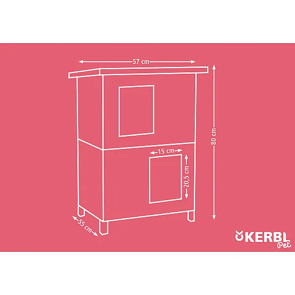 KERBL Σπίτι Γάτας / Μικρόσωμα Σκυλάκια Family 57x55xΥ80 cm