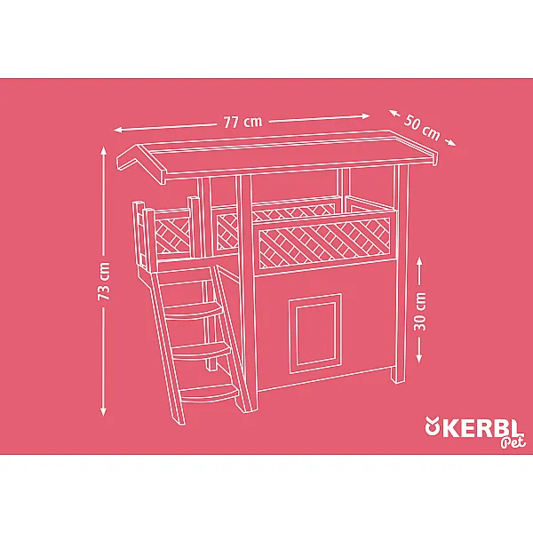 KERBL Διώροφο Σπίτι Γάτας Ontario 77 x 50 x 73 cm