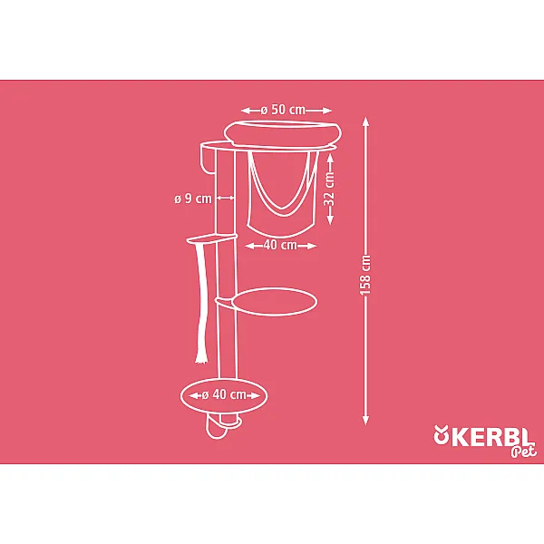 KERBL Επιτοίχιο Ονυχοδρόμιο Γάτας Dolomit Grappa 80x53xY204 taupe