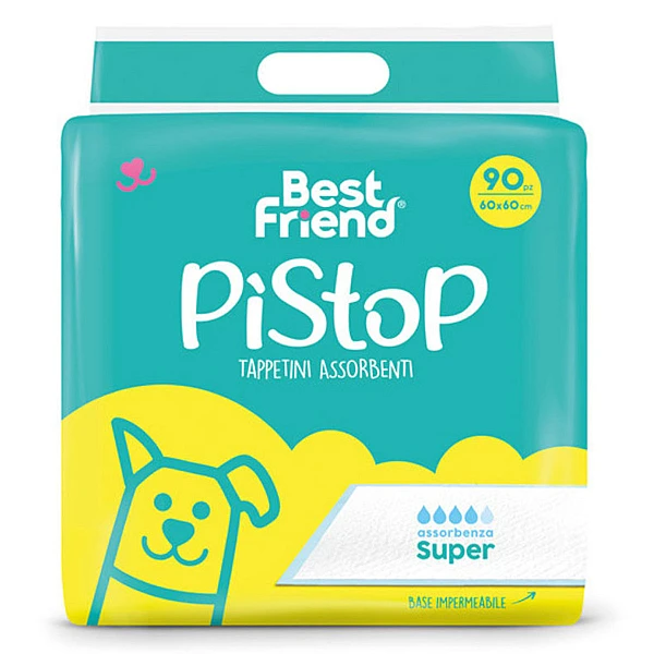 Best Friend Pistop Υπερ-απορροφητικές πάνες δαπέδου 90 τεμάχια, 60x60 cm με Αυτοκόλλητα 