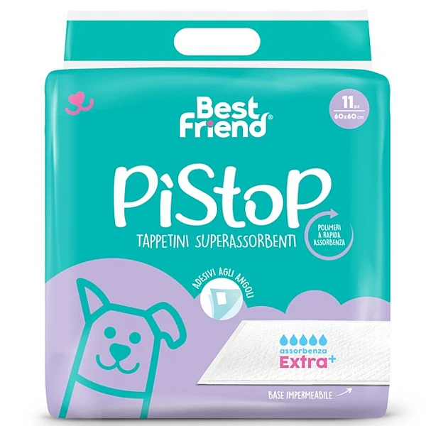 Best Friend Pistop Υπερ-απορροφητικές πάνες δαπέδου 11 τεμάχια, 60x60 cm με Αυτοκόλλητα 