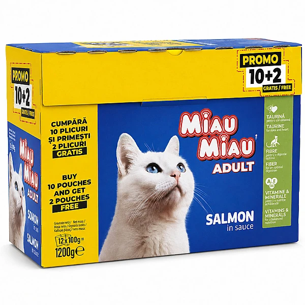 Miau Miau Multipack Adult σε Σάλτσα 12x100g Σολομο