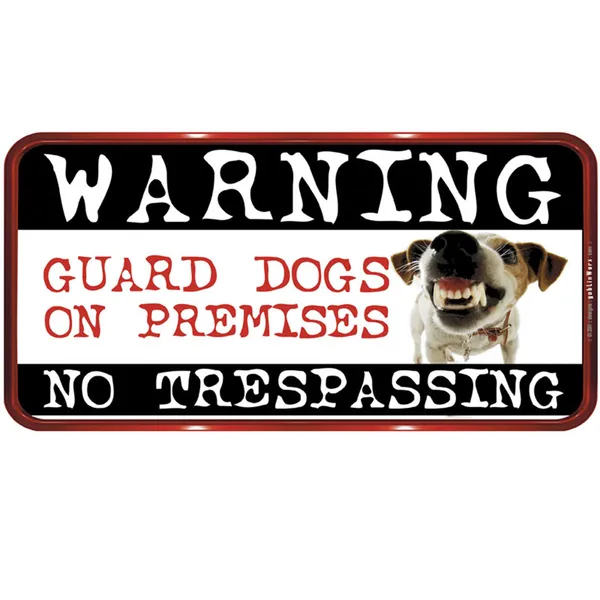 ΠΙΝΑΚΙΔΑ PVC "WARNING ΝΟ TRESSPASSING" 150Χ310ΜΜ JACK RUSSEL