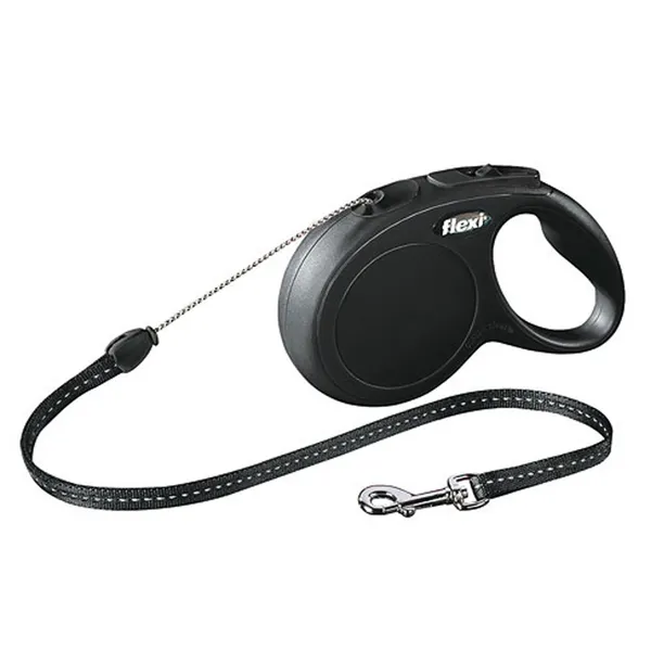 flexi Leash New Classic-Cord M 8m max 20 kg Black
