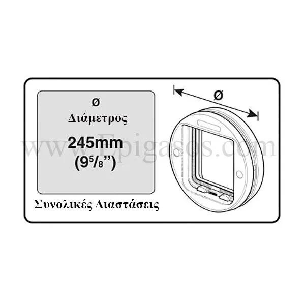KERBL Pet-Mate® Πόρτα Γάτας 4 Δρόμων Για τζάμι Άσπρη 210W