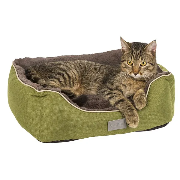 KERBL Snugly bed Samuel grey/green,60x50x17cm