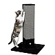 KERBL Scratching post 4-corner 3 side sisal mat black 48x48xY80cm