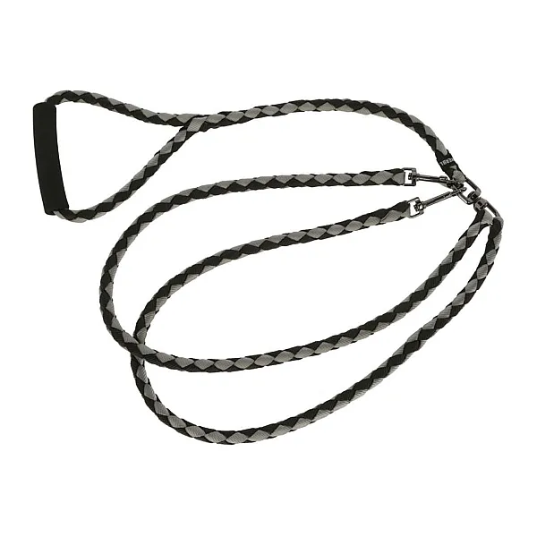KERBL Οδηγός Βόλτας Για 2 Σκύλους Μαύρο Γκρι 140cm 12mm