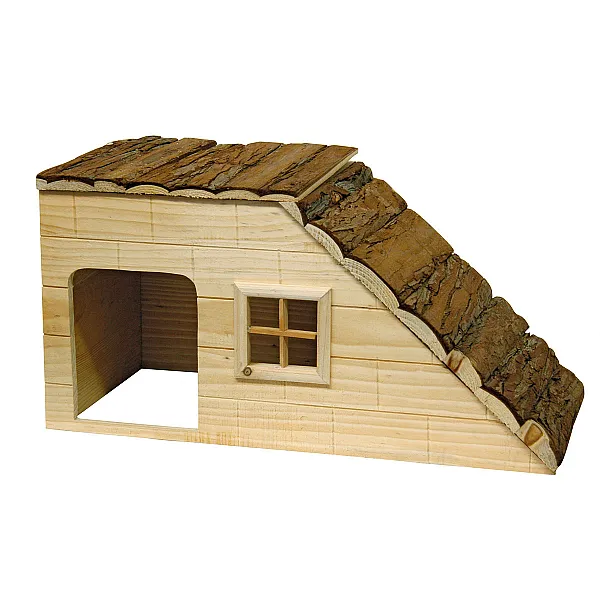 Ξύλινη Καμπίνα Τρωκτικών #Με Ράμπα ΜxΠxΥ 50x25x25 εκ.