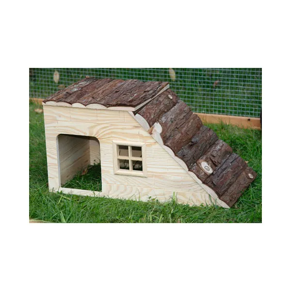 Ξύλινη Καμπίνα Τρωκτικών #Με Ράμπα ΜxΠxΥ 50x25x25 εκ.