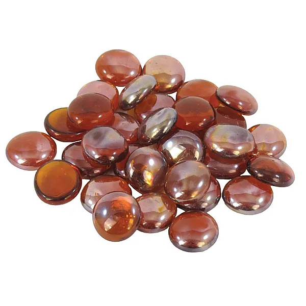 Διακοσμητικό Χαλίκι Ενυδρείου Γυάλινο flat amber300 g Ø2cm